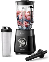 Philips Serie 5000 Batidora - Motor de 1200 W, tecnología ProBlend Plus, vaso para mezclar y listo, piezas aptas para lavavajillas, capacidad de 2 L, negro (HR3031/00)