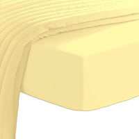 Pizuna Sabana Bajera 150x200 Ajustable Algodon Amarillo Suave,Tejido Satinado de Lujo 100% algodón de Fibra Larga de 400 Hilos Sabana Bajera 150 para colchones de hasta 40 cm de Grosor - 1 Pieza