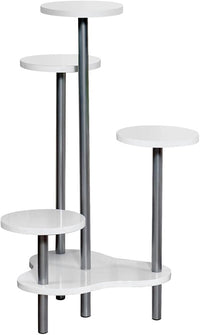 KESPER Soporte para Flores 17278 con estantes de aglomerado Lacado Blanco, Estante para Flores, 64,5 x 72,5 x 46 cm
