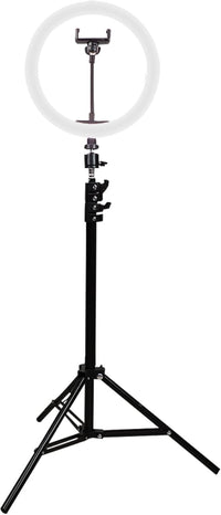 KSIX Aro de Luz Trípode 1,60M regulable. Anillo de Luz Led para Móvil, 3 Temperaturas de Luz y 10 Intensidades de Brillo. Ring Light para Tik Tok, Fotografía, Selfie