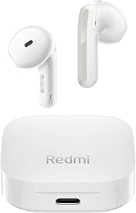XIAOMI Redmi Buds 6 Active - Auriculares inalámbricos, cancelación de Ruido, Ligeros, hasta 36 Horas de autonomía, Bluetooth 5.3, Blanco (Versión ES)