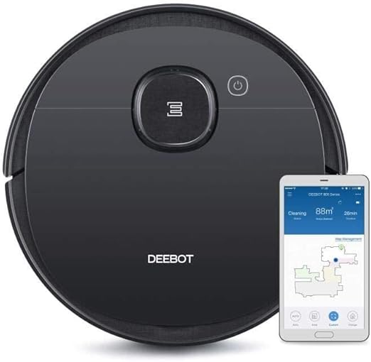 ECOVACS DEEBOT 950 Robot con Tecnología Ozmo y Smart Navi 3.0, 200 min + Turbo, 66 Decibeles, Negro - Alfombra