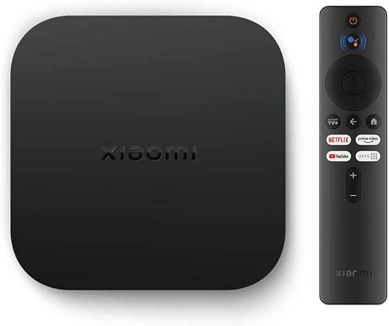 Xiaomi TV Box S (2nd Gen), 4K Ultra HD Streaming Media Player, 2GB RAM 8GB ROM Smart TV Box, Soporta Google TV, Dolby Vision, HDR10+, Dolby Atmos, DTS-HD, Wireless Projection, Dualband-WLAN, Negro