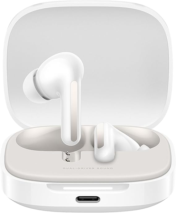 XIAOMI Redmi Buds 6 - Auriculares inalámbrico, cancelación de Ruido, Ligero, 10 Horas de autonomía y 42 Horas con el Estuche de Carga, Bluetooth, Blanco (Versión ES)
