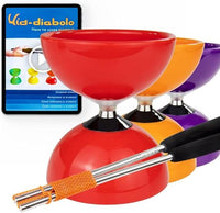 Juggle Dream Carousel Diábolo Set para Malabares - Pro Triple Rodamiento Diábolo con Varillas de Aluminio y Vídeo de Aprendizaje en Línea (Rojo)