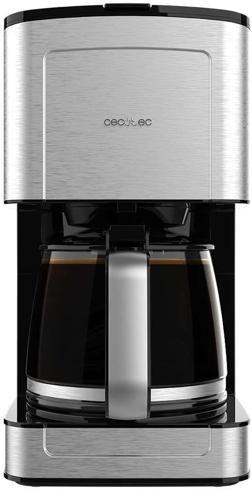 Cecotec Cafetera de Goteo Coffee 56 Heat. 800W de Potencia, Capacidad 1,2L para 10 Tazas, Acabados en Acero Inox, Boquilla Antigoteo, Filtro Permanente o Papel, Autoapagado