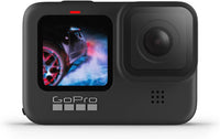 GoPro HERO9 - Cámara deportiva impermeable con pantalla LCD frontal y pantalla táctil trasera, vídeo Ultra HD de 5K, fotos de 20 MP, transmisión en vivo de 1080p, cámara web, estabilización, negra