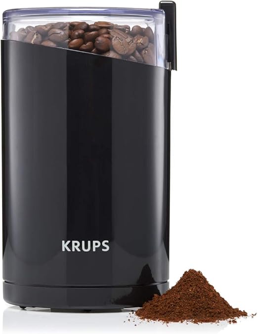KRUPS Molinillo de Café Eléctrico, 200W, Cuchillas de Acero Inoxidable, Molido Rápido y Uniforme, Capacidad 75g, Fácil de Usar y Verter, Seguro y Versátil