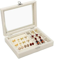 Bieiyhe Joyero de Viaje para Mujer - 1 Nivel Terciopelo Pequeño, Portatil Organizador de Joyas, Estuche para Anillos y Pendientes