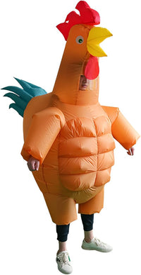 RHYTHMARTS Disfraz Inflable de Pollo para Adulto - Disfraz de Gallo Hinchable