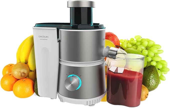 Cecotec Licuadora Orbital Juice&Fresh 400 Titan White. 400 W, 20000 RPM de Velocidad, Tamaño Compacto, 2 Velocidades, Disco con Recubrimiento de Titanio Negro, Sistema antigoteo, Jarra 350 ml