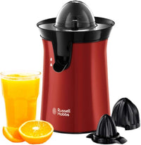 Thumbnail for Russell Hobbs Exprimidor Eléctrico Colours Plus - Exprimidor de Naranjas y Zumos, 2 Conos Intercambiables, Función de Cambio de la Dirección, Boquilla Antigoteo, Acero Inoxidable, Rojo - 26010-56