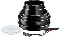 Tefal Ingenio Easy On - Juego de 3 Sartenes 22/24/26 cm + 2 Cazos 16/18 cm + Wok 26 cm + Mango extraíble + 3 Accesorios No apto inducción, antiadherentes, Thermo-signal