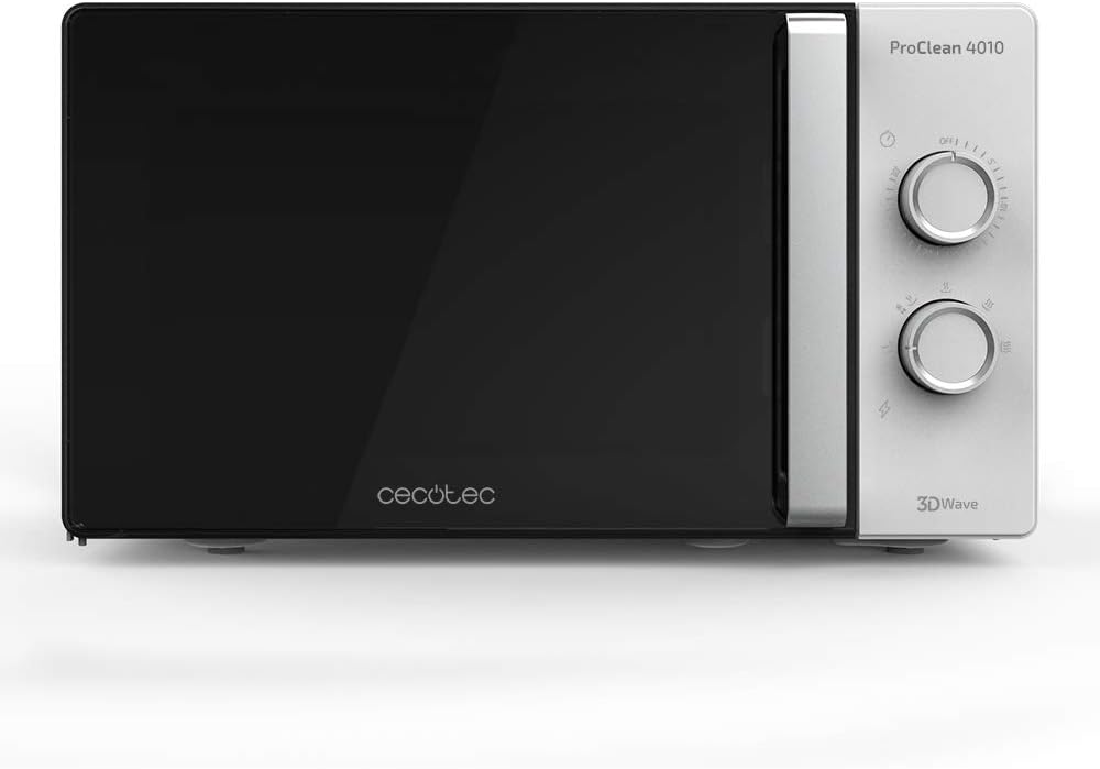 Cecotec ProClean 4010 Microondas con revestimiento Ready2Clean para una mejor limpieza, Tecnología 3DWave, 700 W, 23 l, Diseño elegante con Puerta FullCrystal