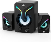 OROW Altavoces pc,11W Altavoces de Ordenador con Subwoofer, 2.1 Computer Speakers,Sonido estéreo Graves Potentes, Entrada Auxiliar de 3.5 mm, alimentación USB,Altavoces PC Gaming con Iluminación