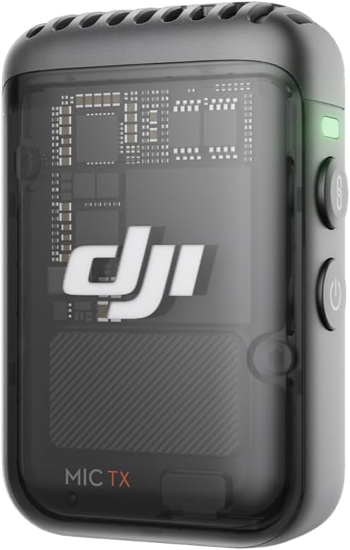 Transmisor DJI Mic 2 (Shadow Black), micrófono inalámbrico con cancelación de Ruido Inteligente, 14 Horas de grabación Interna, 6 Horas de batería, fijación magnética, Bluetooth, Vlogs