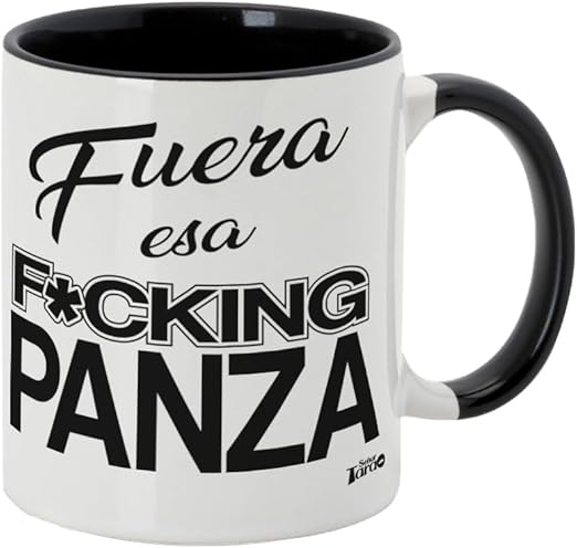 señor tarao® Taza de Cerámica Graciosa 350ml, Sr. Tarao Frases Originales, Regalos Divertidos, Frases de Humor (f*ck panza)