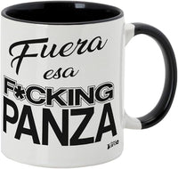 señor tarao® Taza de Cerámica Graciosa 350ml, Sr. Tarao Frases Originales, Regalos Divertidos, Frases de Humor (f*ck panza)