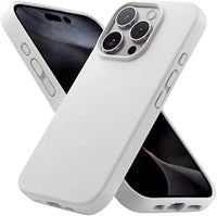 POINT&GO Funda antishock iPhone 12/12 Pro – Silicona Líquida Soft Touch (Blanco), Anti-Huellas y Antideslizante, Ultra-Delgada con Bordes Reforzados 360°