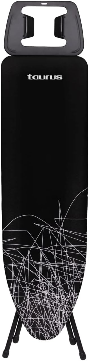 Taurus - Tabla de Planchar Argenta Black, 110x32cm, Altura Regulable, Plegable, Funda Resistente 100% Algodón, Estructura para Plancha, Ligera y Manejable, Ergonómica, Patas Antideslizantes