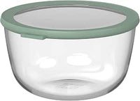 Mepal - Recipiente Redondo de Vidrio Cirqula - Recipientes para Preparar Comidas - Resistente al Calor Hasta 550 °C - Apto para Horno, Microondas, Congelador y Lavavajillas - 3000 ml - Nordic sage