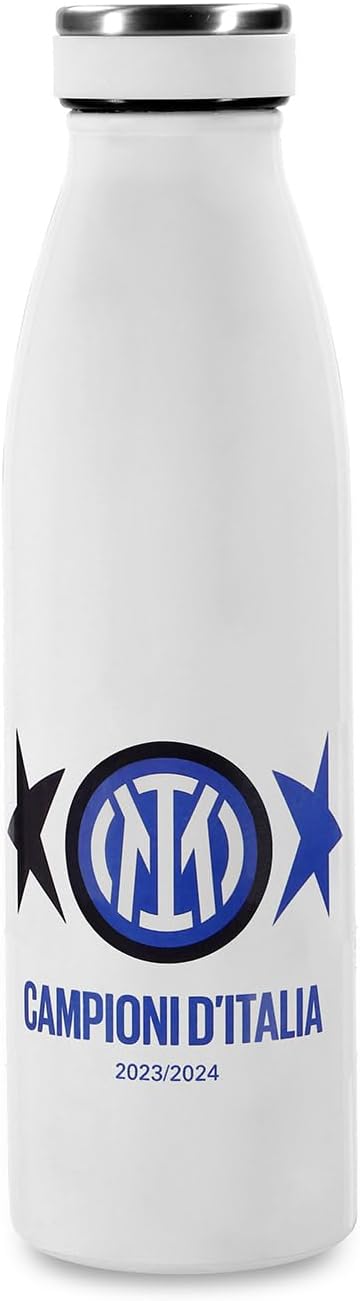 Inter I M New Logo Bottle Botella de, Unisex Adulto, Blanca Escudo, 500 ml