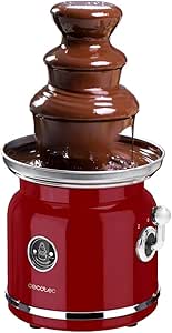 Cecotec Fuente de Chocolate Fun Chocolicious. Potencia 90 W, Diseño Retro, Torre de Acero Inoxidable, 3 Niveles de Cascada, Desmontable, Piezas aptas para lavavajillas