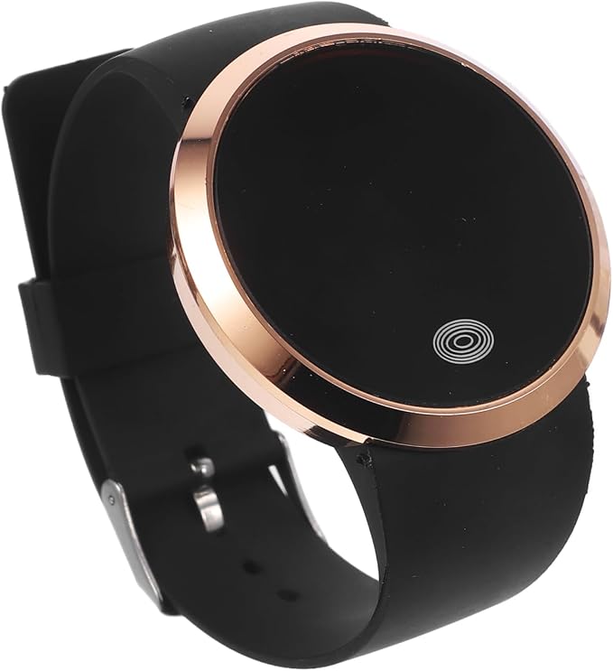 DOITOOL Reloj de pulsera LED con pantalla táctil y correa de piel de poliuretano, reloj electrónico digital para hombre y mujer, correa deportiva negra moderna para cumpleaños u ocasiones especiales