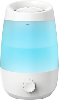 AROEVE Humidificateur d'air, 2,5L Humidificateur d'air Chambre, 250 ml/h, 25H Diffuseur d’Huiles Essentielles, Arrêt Automatique, 25 dB Silencieux pour Bébés et Plantes, Blanc