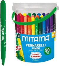 Mitama - 62875 - Maxi stock Pot 50 feutres Jumbo Super Lavables Pointe Maxi 5 mm - Couleurs assorties