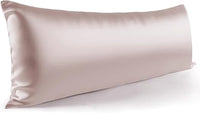 Thumbnail for Zenssia Funda de almohada para dormir de lado, 40 x 145 cm, 1 unidad, de satén, suave como de seda, 40 x 145 cm, cuidado del cabello y la piel con cremallera, color topo