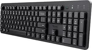 Trust ODY II Teclado inalámbrico silencioso diseño Italiano QWERTY, Teclas de Perfil bajo, Resistente a Salpicaduras, Receptor USB de 2,4 GHz, Teclado de PC inalámbrico, Teclado para Ordenador