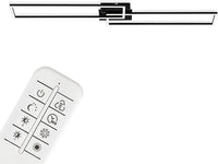 BRILONER Leuchten - Lámpara de Techo LED, Lámpara de Techo Regulable, Incluye Control Remoto, Control de Color de Temperatura, Función de Luz Nocturna y Temporizador, 1100x248 x78 cm, Negro