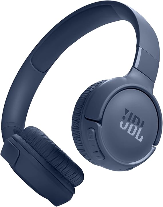 JBL Auriculares Tune 520 BT, inálambricos por Bluetooth, 57 horas de reproducción con JBL Pure Bass, plegables, azul