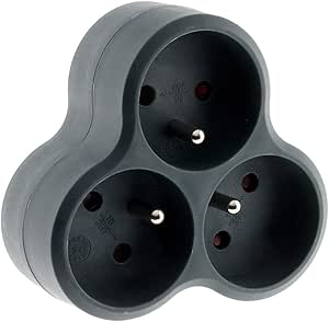 Zenitech - 3 dreieckige Steckdosenleiste - Triplite - 3x16A - Grau