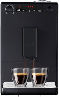 Melitta, Solo E950-222, Cafetera Superautomática con Molinillo, 15 Bares, Café en Grano para Espresso, Limpieza Automática, Personalizable, Pure negro