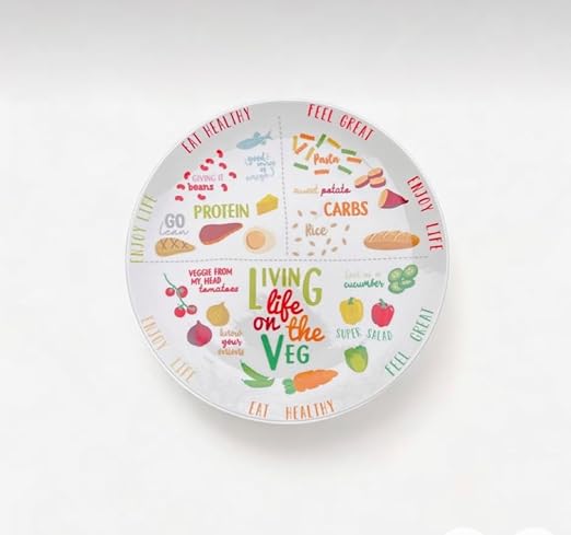 Plato de dieta para adultos, control saludable de porciones
