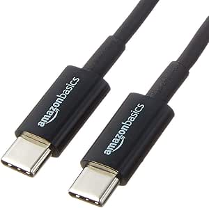 Amazon Basics Cavo di ricarica rapida da USB-C a USB-C 2.0, velocità 480 Mbps, certificato USB-IF, per Apple iPhone 16/15, iPad, Samsung Galaxy, tablet, laptop, 0.9 m, nero