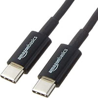 Amazon Basics Cavo di ricarica rapida da USB-C a USB-C 2.0, velocità 480 Mbps, certificato USB-IF, per Apple iPhone 16/15, iPad, Samsung Galaxy, tablet, laptop, 0.9 m, nero