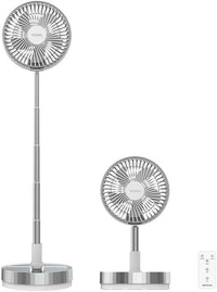 Cecotec Ventilador Portátil Plegable con Mando a Distancia EnergySilence 800 FoldAir Portable Control. Batería 7200mAh, Extensible, Oscilación Automática, 8 Pulgadas, 4 Velocidades