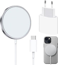 Caricatore Wireless con Adattatore USB-C, Caricatore Wireless 15W Senza Fili Portatile Rapida Caricabatterie, Supporto per Caricabatterie Wireless per Phone 14/13/12/11/Pro/Plus/Pro Max