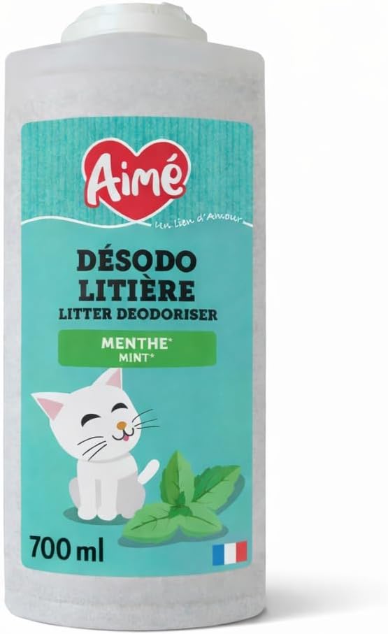 AIME Désodorisant Litière pour Chat, Senteur Menthe 100% Origine Naturelle 700ml lot 2