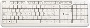 NGS Spike Teclado con Cable Conexión USB con 12 Teclas Multimedia, Teclado de Membrana Color Blanco (QWERTY Español)