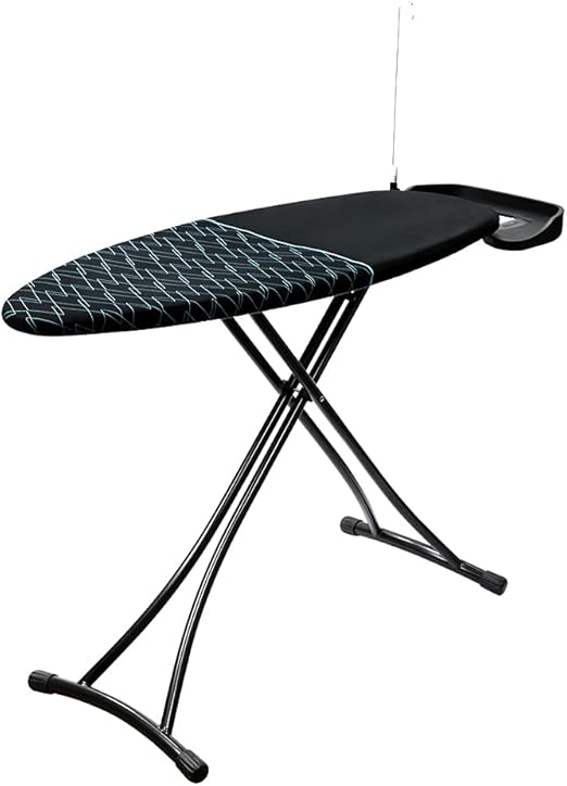 Cecotec Tabla de Planchar StrongBoard 400 Borneo. Funda resistente 100% algodón, Estructura de apoyo para planchas y centros de planchado, Patas extragruesas, Gran superficie, Altura regulable