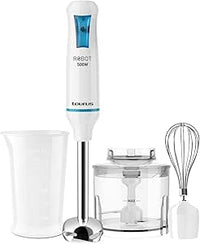 Taurus - Batidora de mano Robot 500 Plus Inox | Picadora eléctrica 500W de potencia | Cuchilla de acero inoxidable | Sistema anti salpicaduras | Turbo Rotation System | Ergonómico | Incluye accesorios