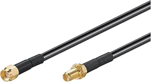 Cable de extensión de antena wlan rp sma macho a rp sma hembra, 1 metro, negro.