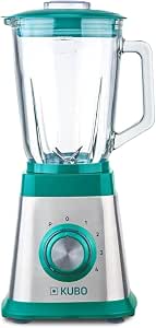 KUBO - Batidora de Vaso - Jarra de Cristal - Potencia 1000W - 4 velocidades - 6 Cuchillas de Acero Inoxidable - Capacidad: 1.5l
