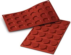 silikomart | SF030 Molde de silicona para Monoporciones Florentinas, antiadherente, 24 Monoporciones, Pack de 1 Molde para tartas, Ø 35 h 5 mm, Made in Italy