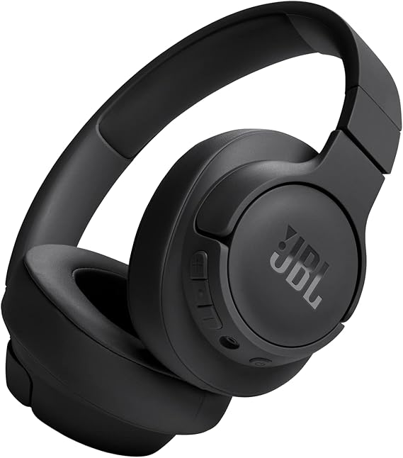 JBL Auriculares Tune 720 BT, inálambricos por Bluetooth, 76 horas de reproducción con JBL Pure Bass, plegables, negro