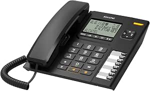 ALCATEL T78 - Teléfono Fixe con cable - Grand Pantalla Alphanumérique - Mains Libres - Blocage D'Appel - Indicateur Lumineux para Appel Entrant - Bouton De Rappel - 8 Touches De Mémoire Directe – Negro